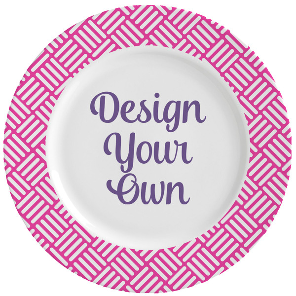 Custom Square Weave Ceramic Dinner Plates (Set of 4) (Personalized)