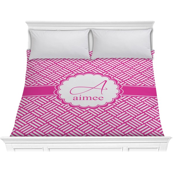 Custom Square Weave Comforter - King (Personalized)