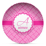 Square Weave Microwave Safe Plastic Plate - Composite Polymer (Personalized)