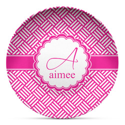 Square Weave Microwave Safe Plastic Plate - Composite Polymer (Personalized)