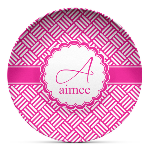 Custom Square Weave Microwave Safe Plastic Plate - Composite Polymer (Personalized)