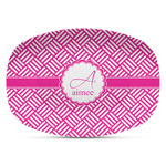 Square Weave Plastic Platter - Microwave & Oven Safe Composite Polymer (Personalized)