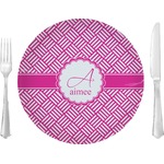 Square Weave Glass Lunch / Dinner Plate 10" (Personalized)