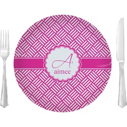 Square Weave 10" Glass Lunch / Dinner Plates - Single or Set (Personalized)