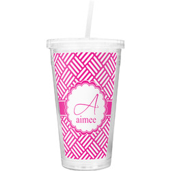 Square Weave Double Wall Tumbler with Straw (Personalized)