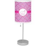 Square Weave 7" Drum Lamp with Shade Polyester (Personalized)