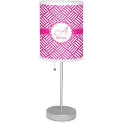 Square Weave 7" Drum Lamp with Shade Polyester (Personalized)