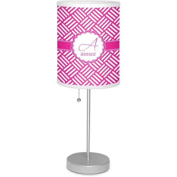 Custom Square Weave 7" Drum Lamp with Shade Polyester (Personalized)