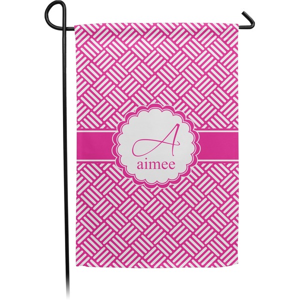 Custom Square Weave Small Garden Flag - Double Sided w/ Name and Initial