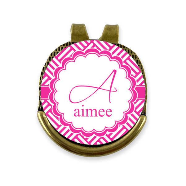 Custom Square Weave Golf Ball Marker - Hat Clip - Gold