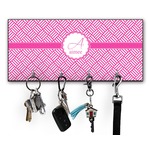 Square Weave Key Hanger w/ 4 Hooks w/ Name and Initial