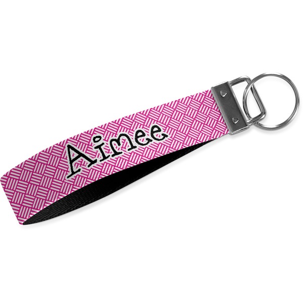 Custom Square Weave Webbing Keychain Fob - Large (Personalized)