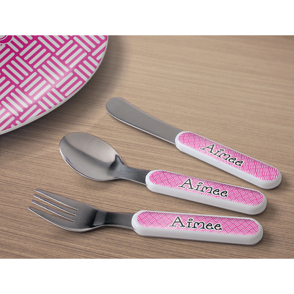 Square Weave Kids Flatware w/ Plate
