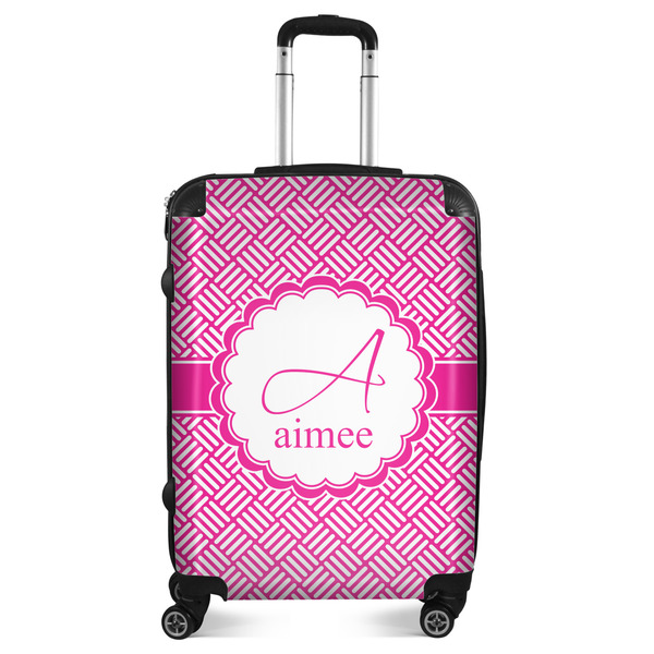 Custom Square Weave Suitcase - 24" Medium - Checked (Personalized)