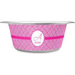 Square Weave Stainless Steel Dog Bowl (Personalized)