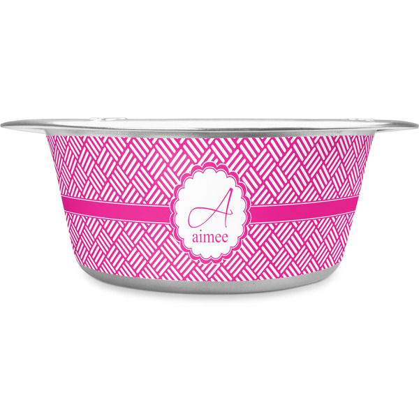 Custom Square Weave Stainless Steel Dog Bowl (Personalized)