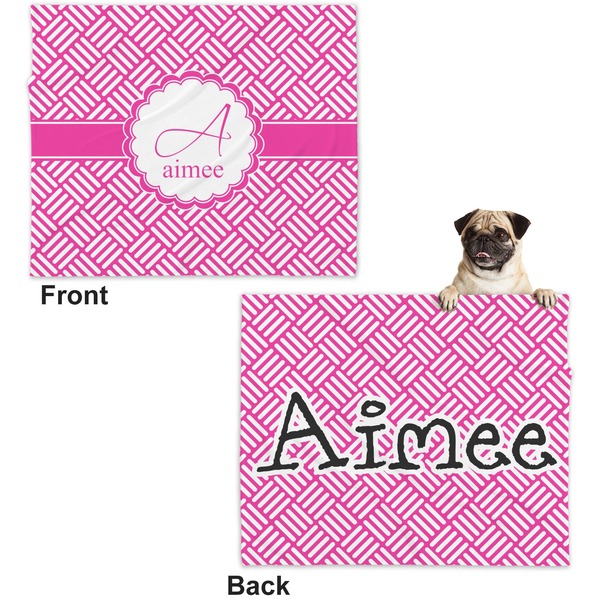 Hashtag Microfleece Dog Blanket - Large- Front & Back