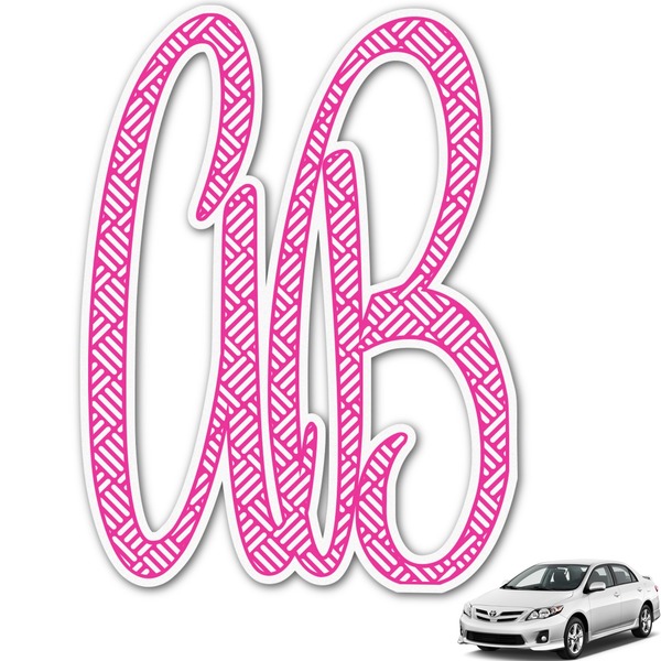Custom Square Weave Monogram Car Decal (Personalized)