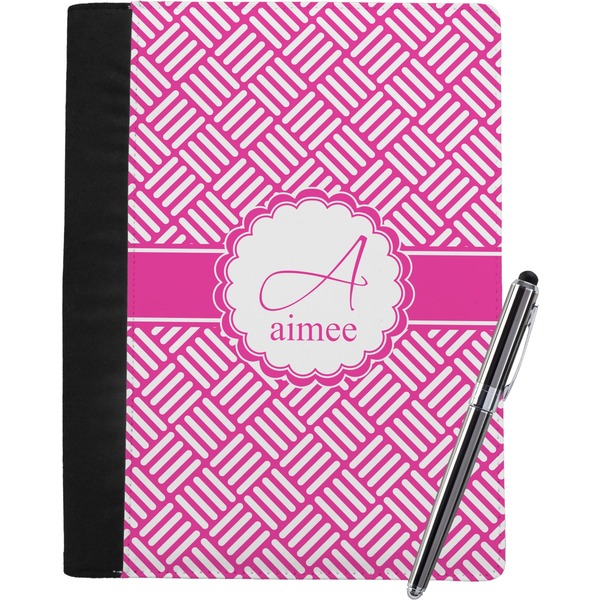 Custom Square Weave Notebook Padfolio - Large w/ Name and Initial