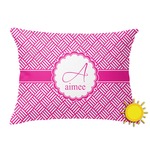Square Weave Outdoor Throw Pillow (Rectangular) (Personalized)