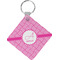 Square Weave Diamond Plastic Keychain w/ Name and Initial