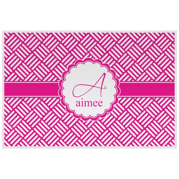 Custom Square Weave Laminated Placemat w/ Name and Initial