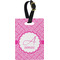 Square Weave Plastic Luggage Tag - Rectangular w/ Name and Initial