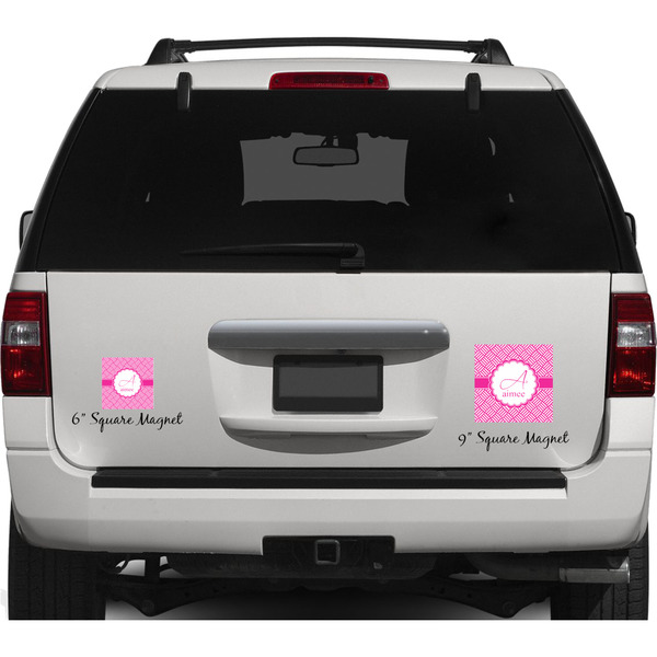 Hashtag Personalized Square Car Magnets on Ford Explorer