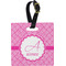 Square Weave Plastic Luggage Tag - Square w/ Name and Initial
