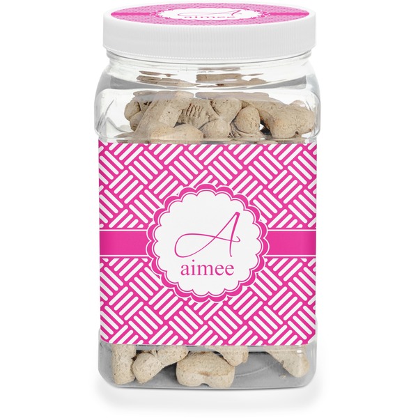 Custom Square Weave Dog Treat Jar (Personalized)