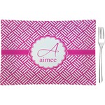 Square Weave Rectangular Glass Appetizer / Dessert Plate - Single or Set (Personalized)