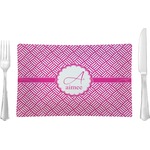 Square Weave Rectangular Glass Lunch / Dinner Plate - Single or Set (Personalized)