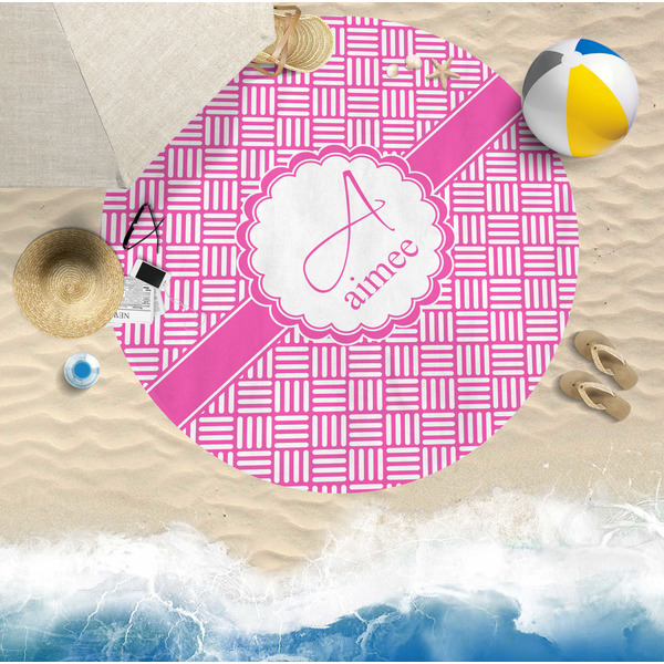 Hashtag Round Beach Towel Lifestyle