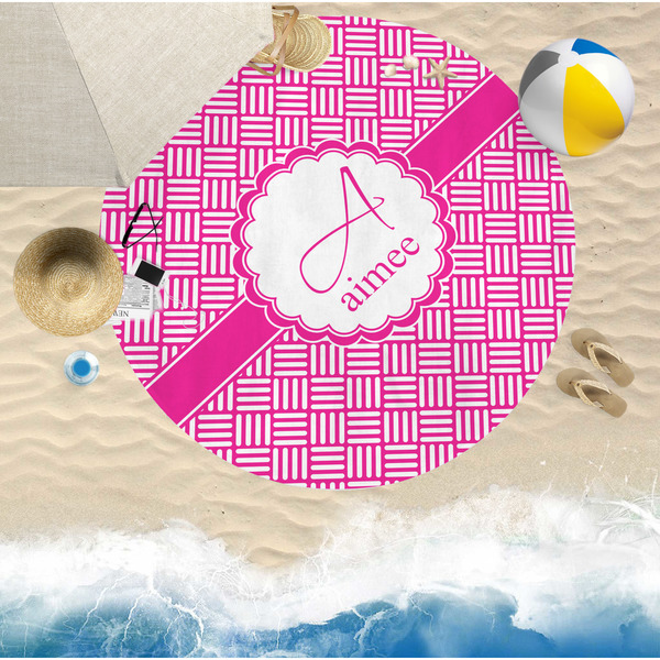 Hashtag Round Beach Towel Lifestyle