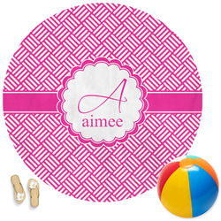 Square Weave Round Beach Towel (Personalized)