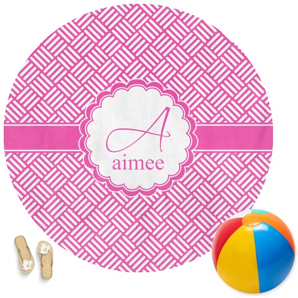 Custom Square Weave Round Beach Towel (Personalized)
