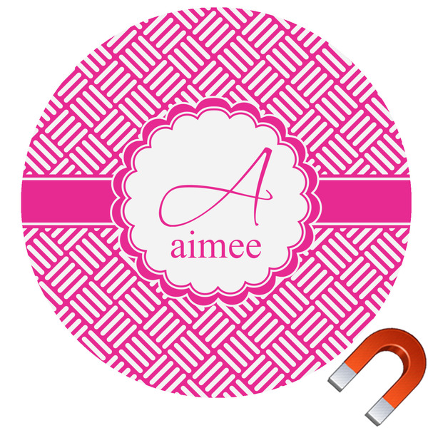Custom Square Weave Round Car Magnet - 6" (Personalized)