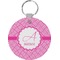 Square Weave Round Plastic Keychain (Personalized)