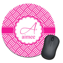 Square Weave Round Mouse Pad (Personalized)