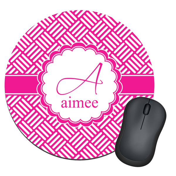 Custom Square Weave Round Mouse Pad (Personalized)