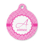 Square Weave Round Pet ID Tag - Small (Personalized)