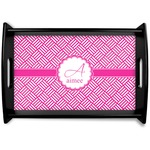 Square Weave Black Wooden Tray - Small (Personalized)