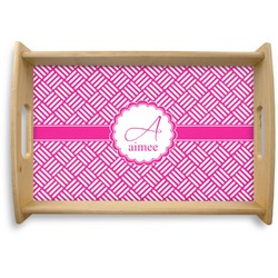 Square Weave Natural Wooden Tray - Small (Personalized)