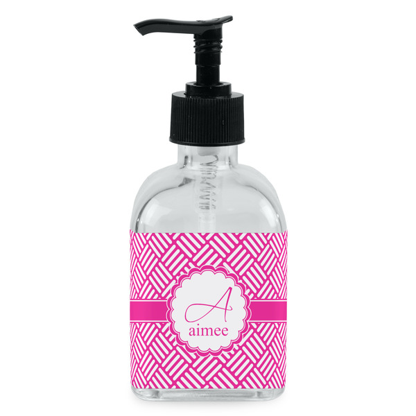 Custom Square Weave Glass Soap & Lotion Bottle - Single Bottle (Personalized)
