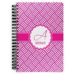 Square Weave Spiral Notebook - 7x10 w/ Name and Initial
