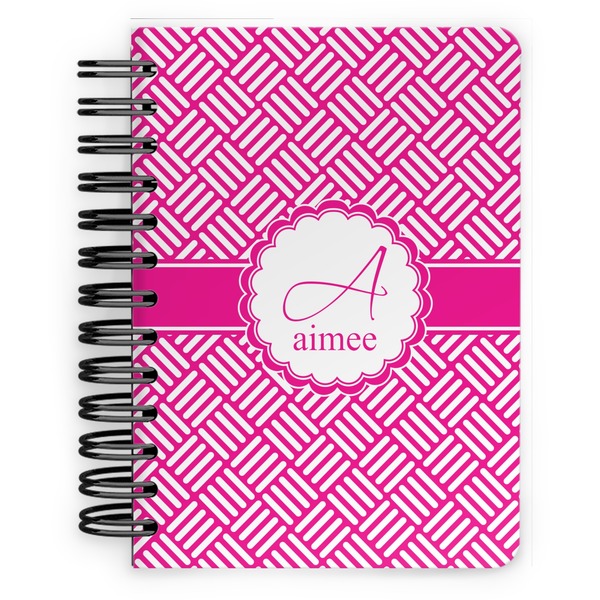 Custom Square Weave Spiral Notebook - 5x7 w/ Name and Initial