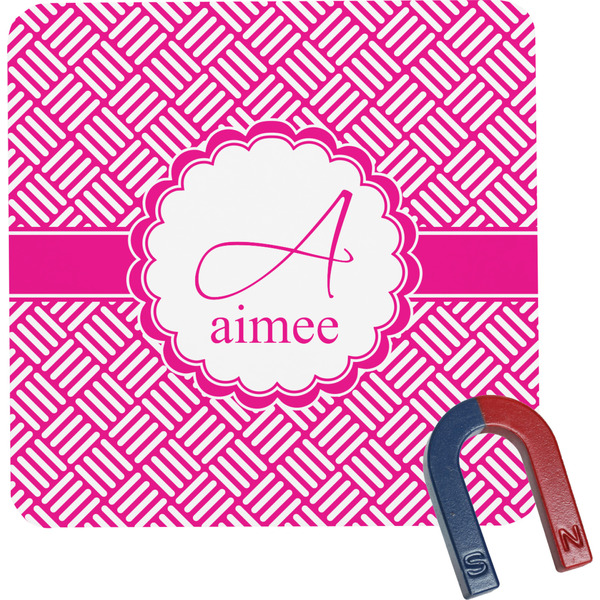 Custom Square Weave Square Fridge Magnet (Personalized)