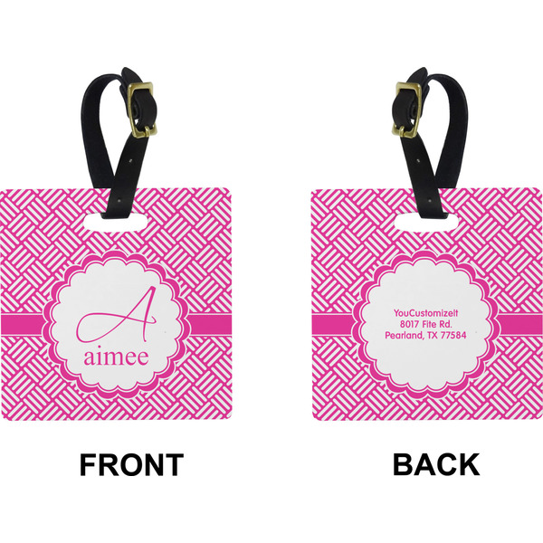Hashtag Square Luggage Tag (Front + Back)