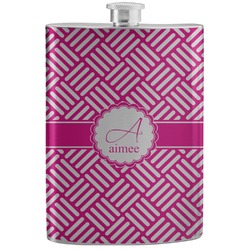 Square Weave Stainless Steel Flask (Personalized)