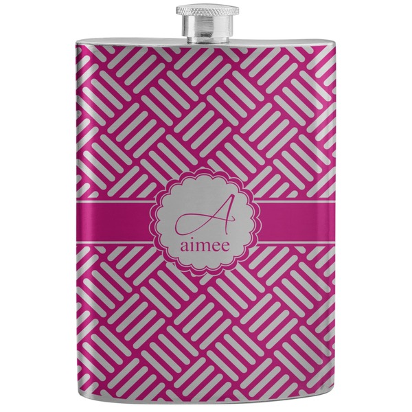 Custom Square Weave Stainless Steel Flask (Personalized)